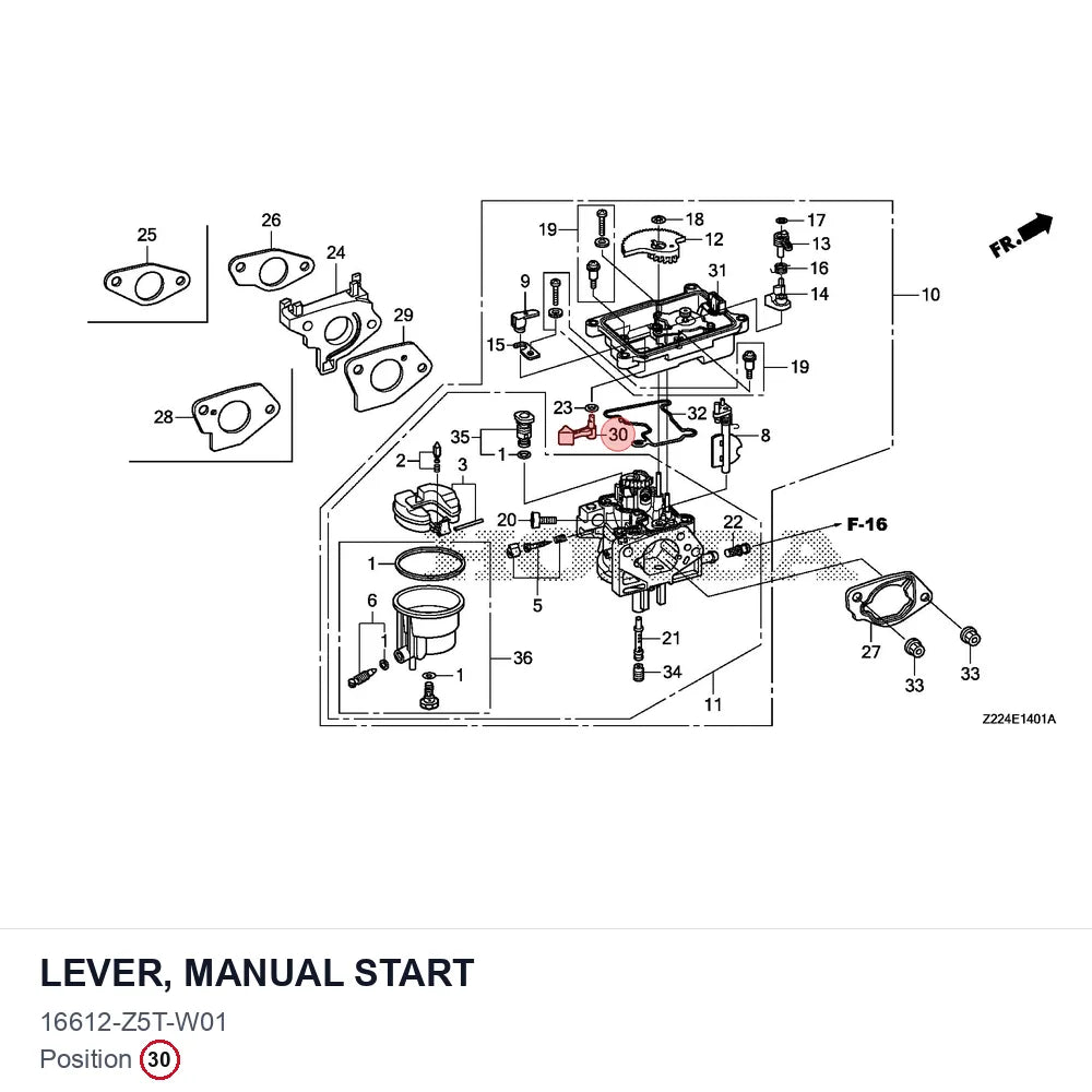 LEVER, MANUAL START