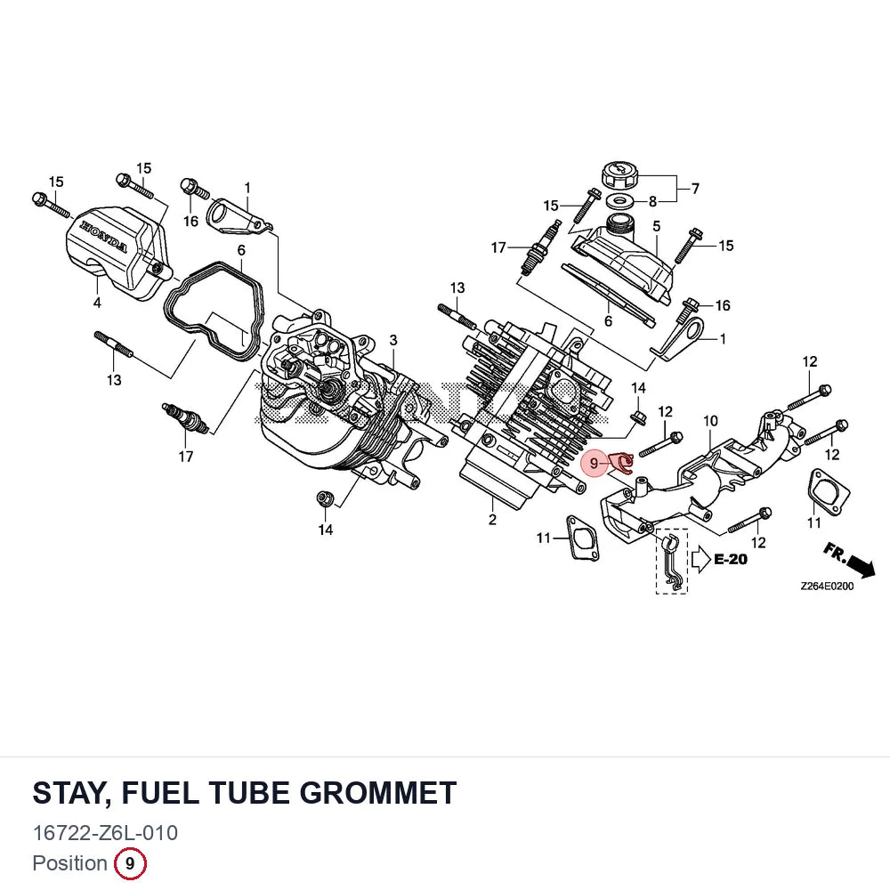 STAY, FUEL TUBE GROMMET