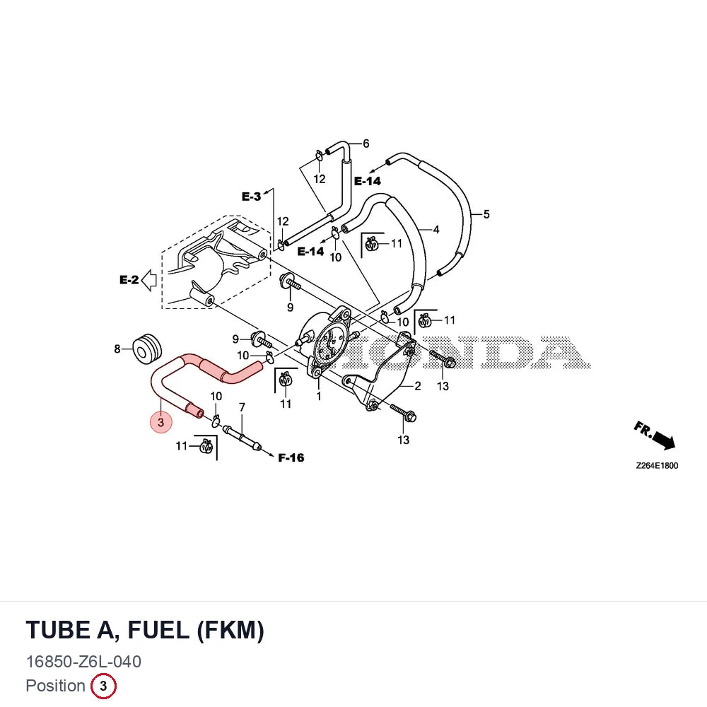 TUBE A, FUEL (FKM)