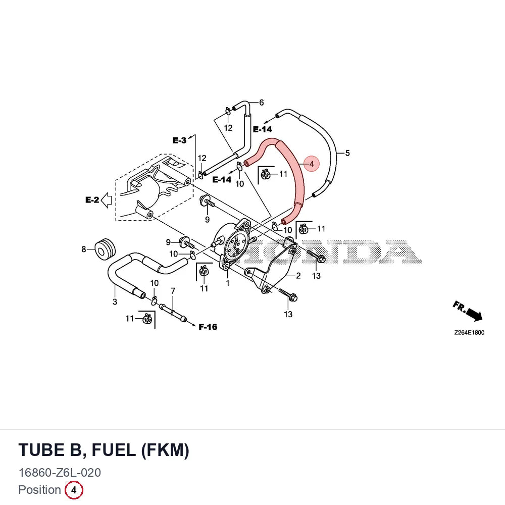 TUBE B, FUEL (FKM)