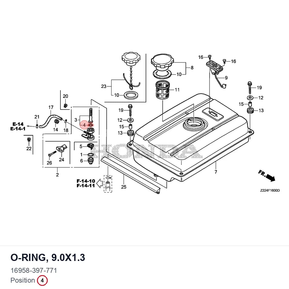 O-RING, 9.0X1.3
