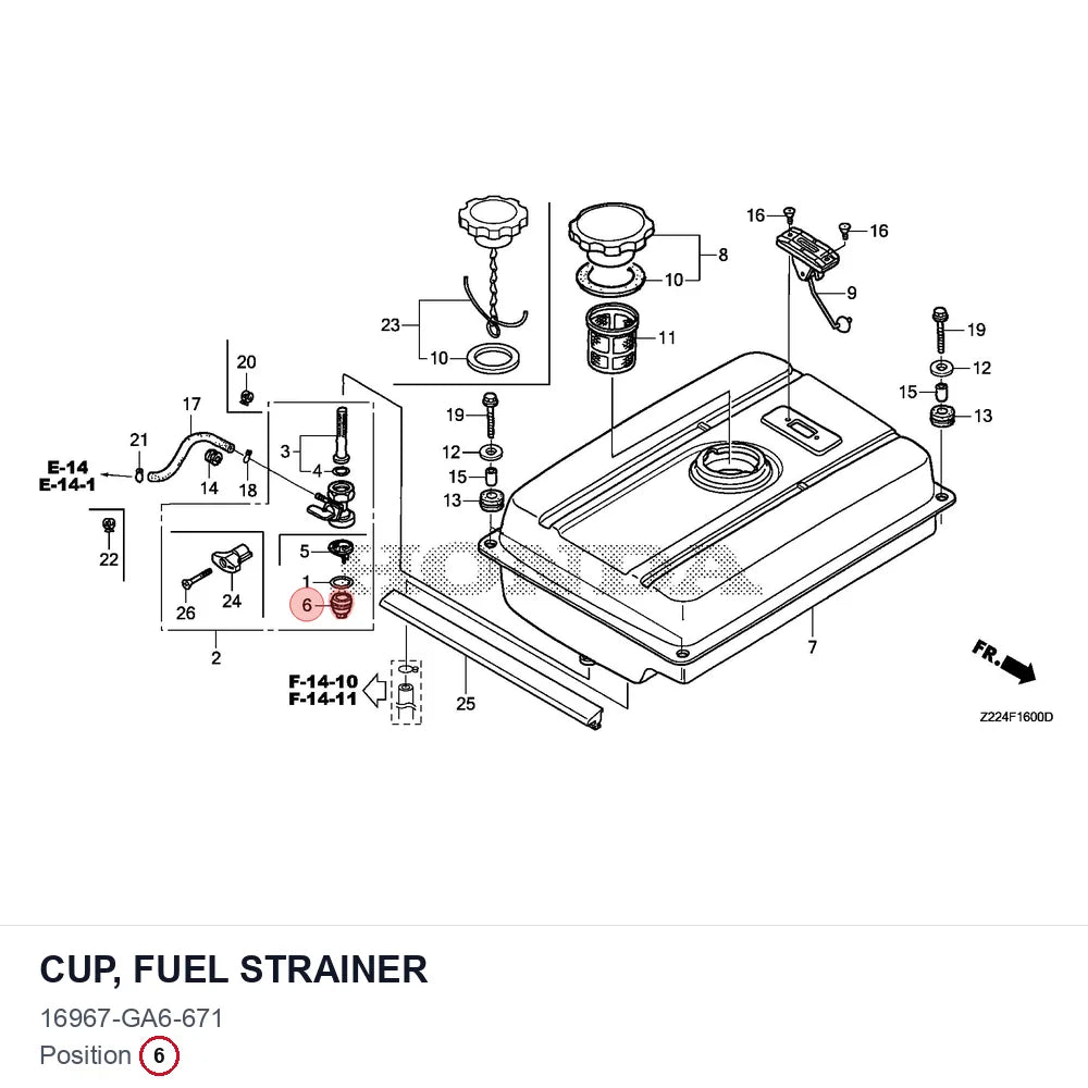 CUP, FUEL STRAINER
