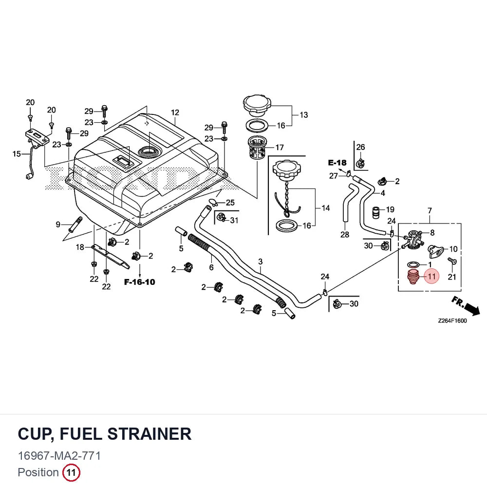 CUP, FUEL STRAINER