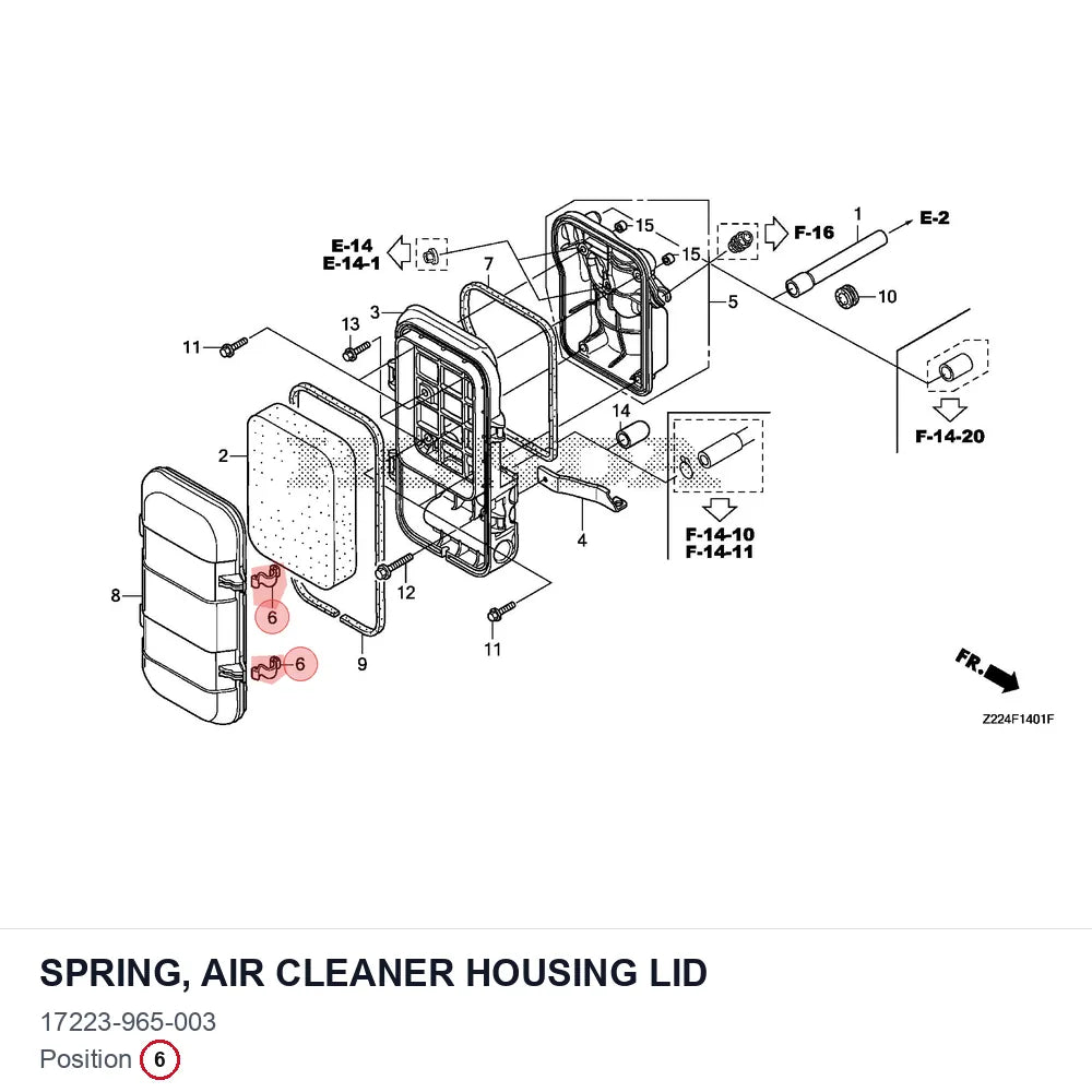 SPRING, AIR CLEANER HOUSING LID
