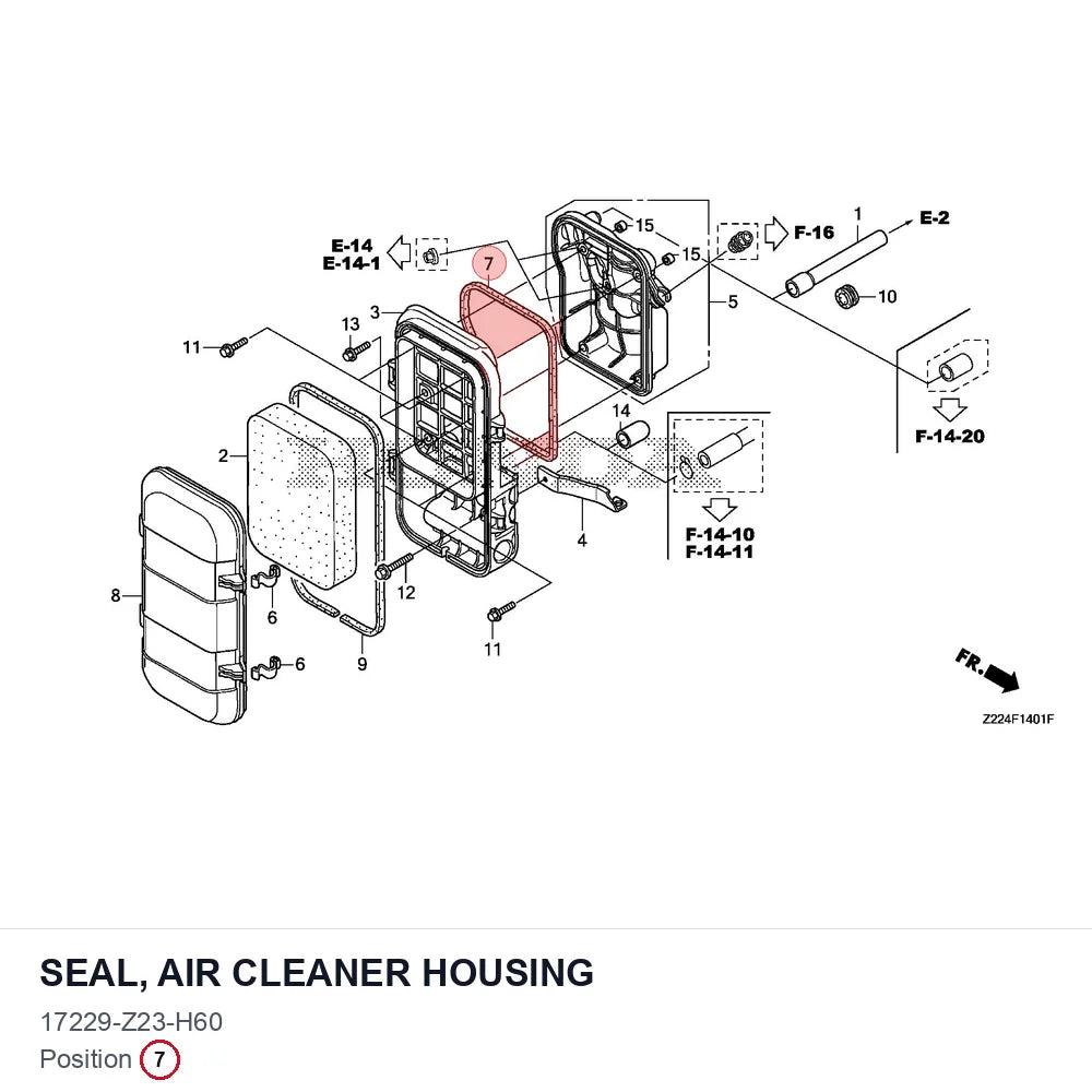 SEAL, AIR CLEANER HOUSING