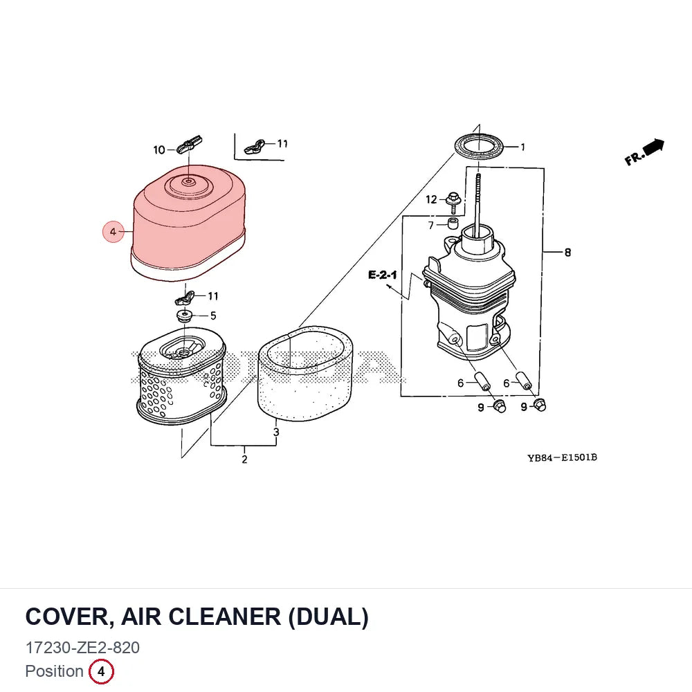 COVER, AIR CLEANER (DUAL)