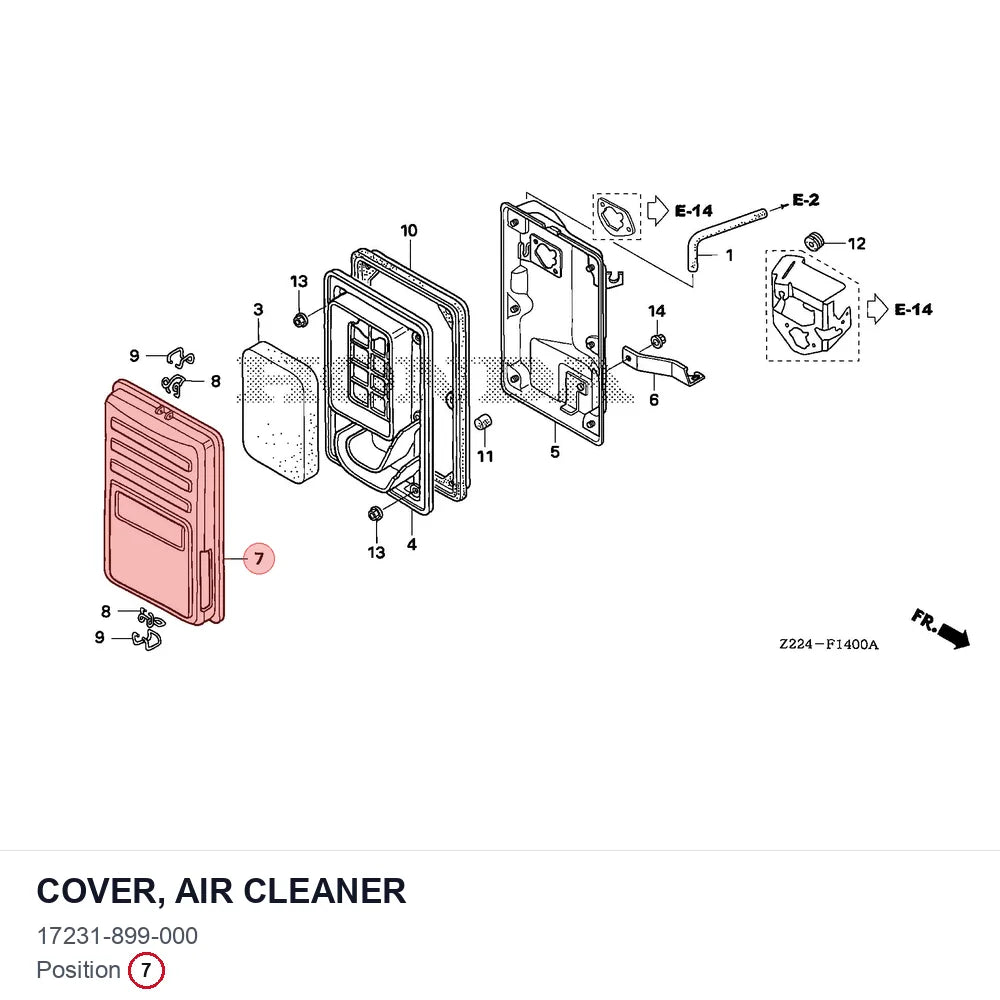 COVER, AIR CLEANER