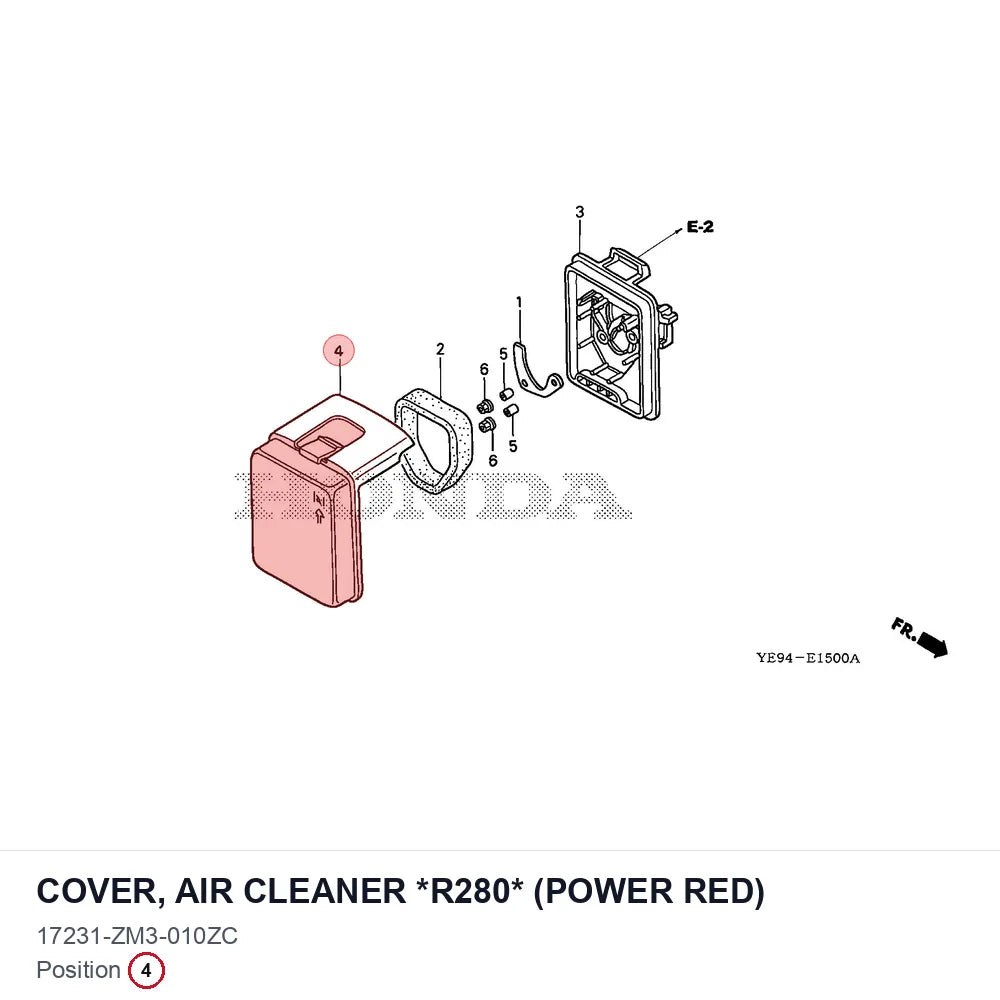 COVER, AIR CLEANER *R280* (POWER RED)
