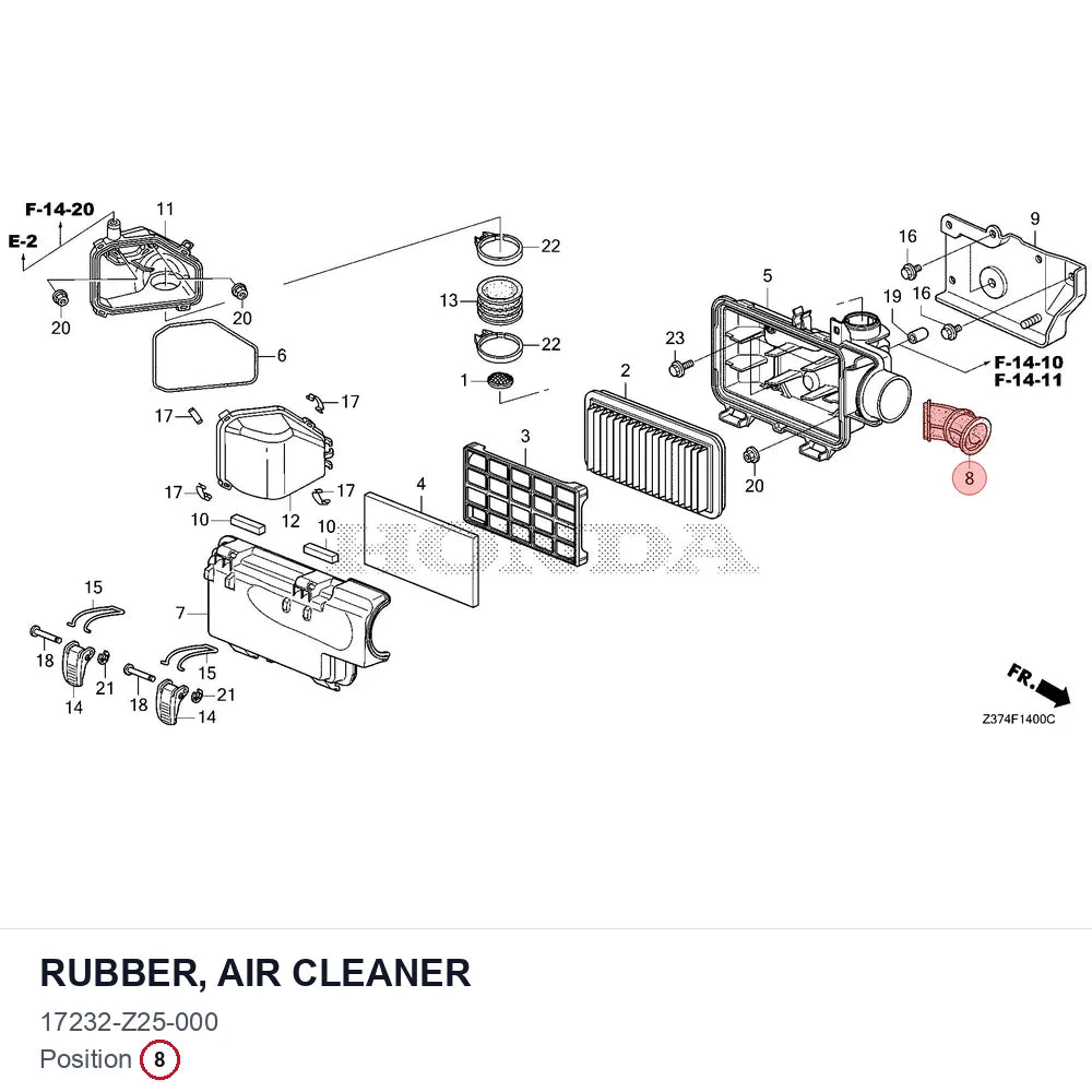 RUBBER, AIR CLEANER