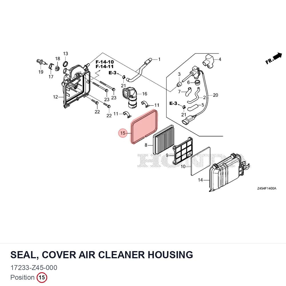 SEAL, COVER AIR CLEANER HOUSING