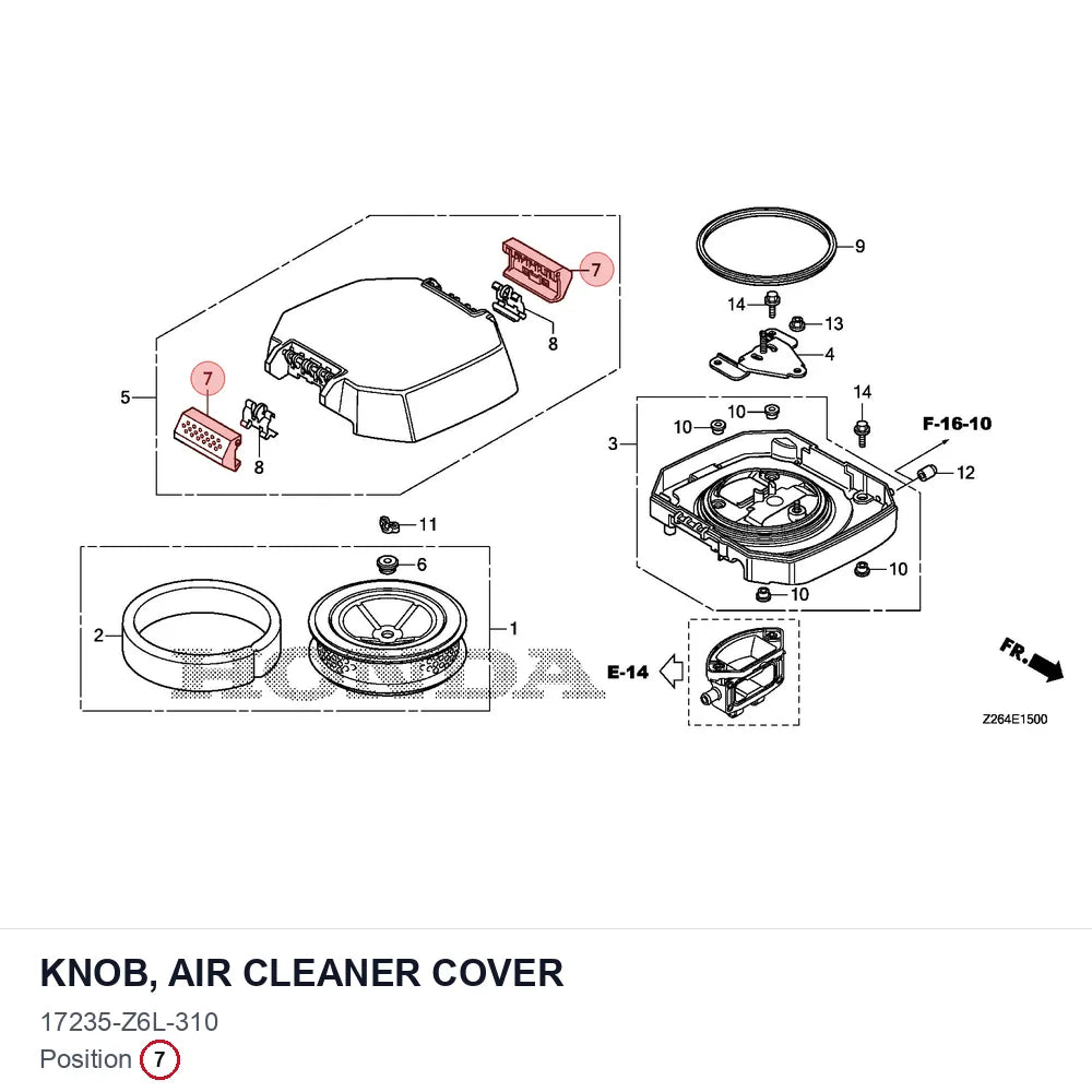 KNOB, AIR CLEANER COVER