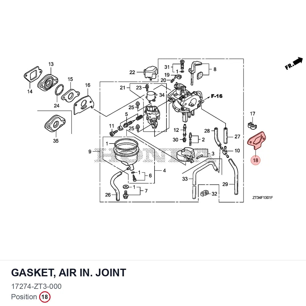 GASKET, AIR IN. JOINT