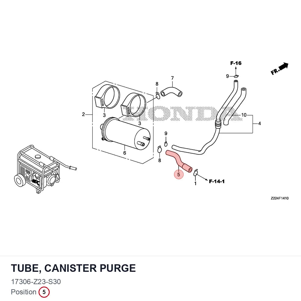 TUBE, CANISTER PURGE