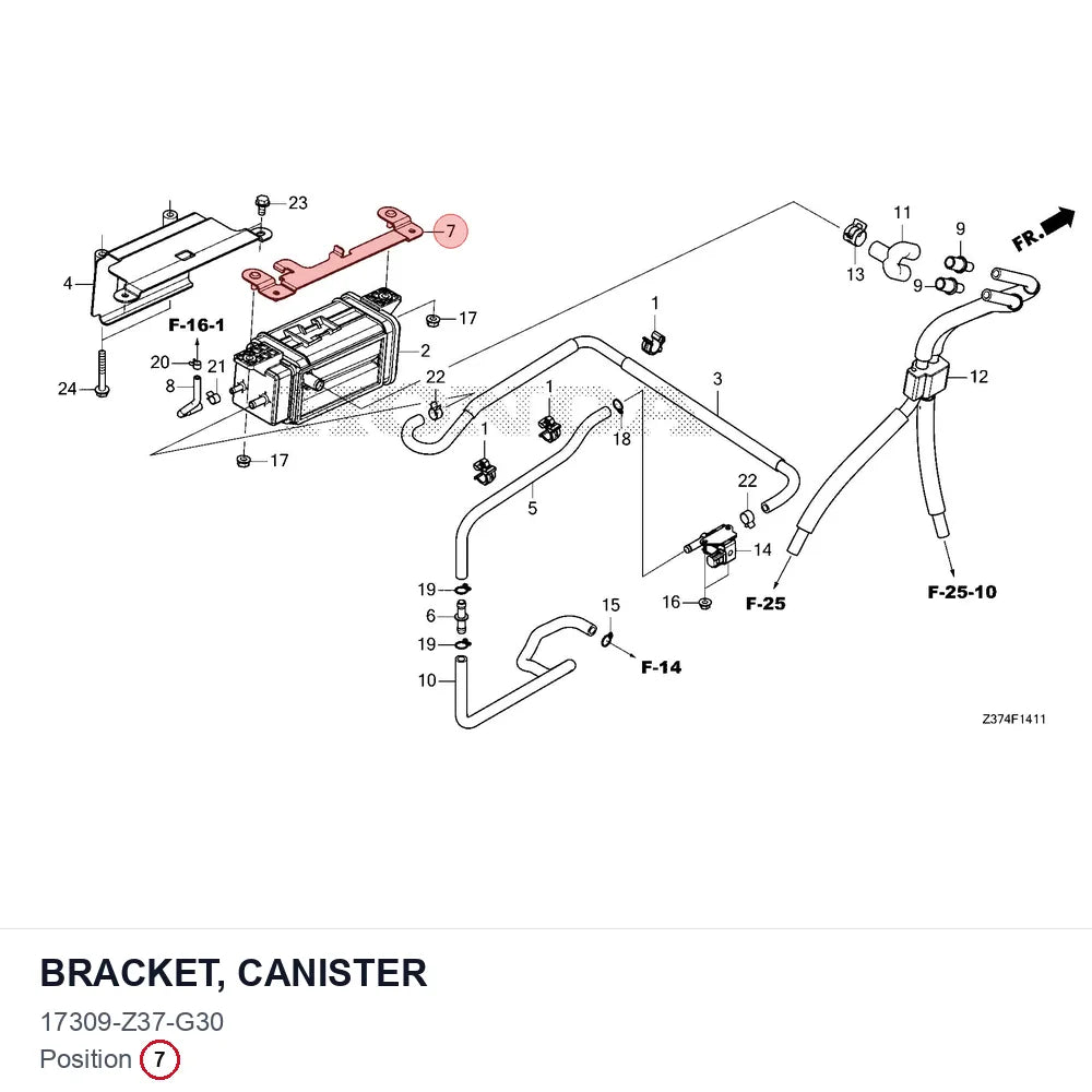BRACKET, CANISTER