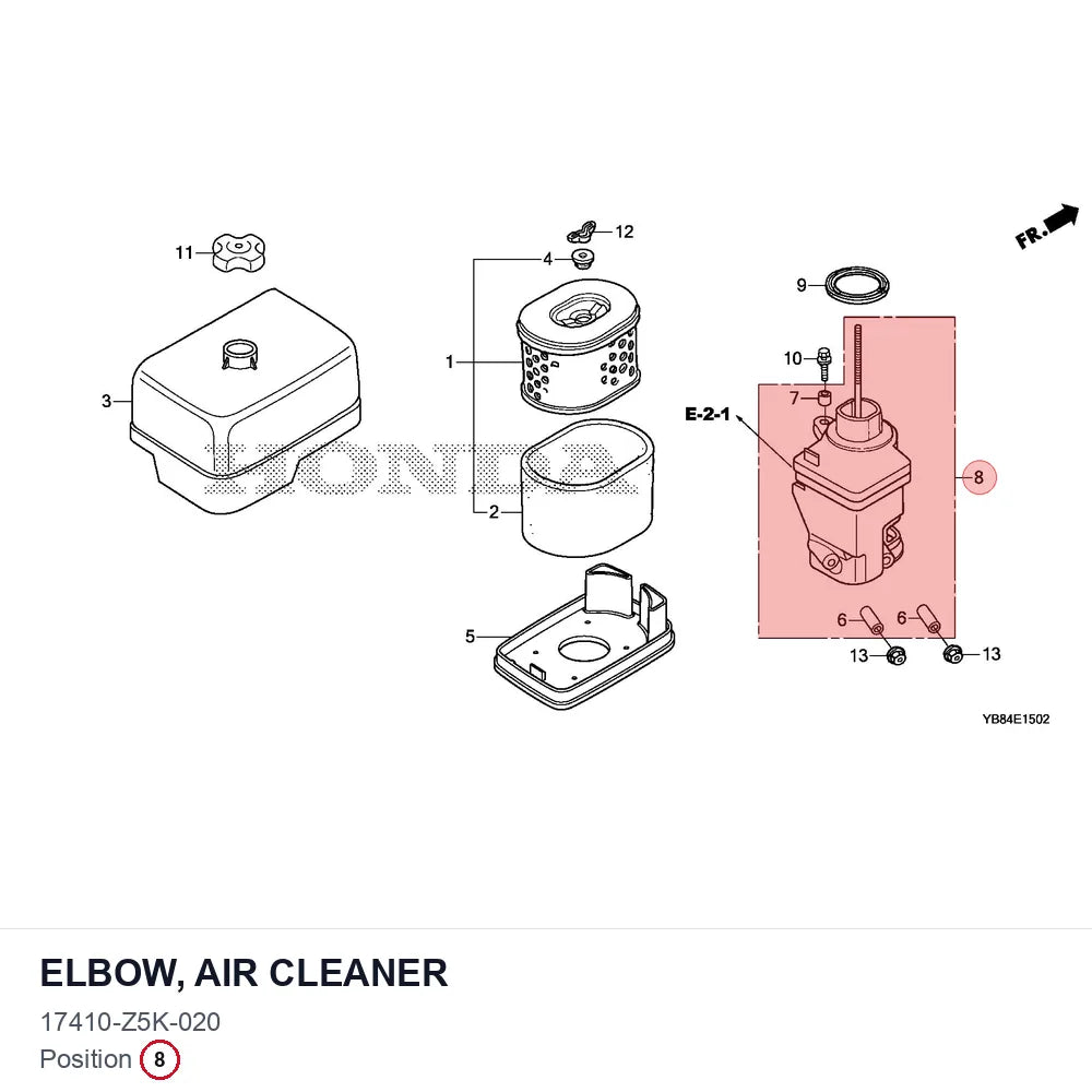 ELBOW, AIR CLEANER