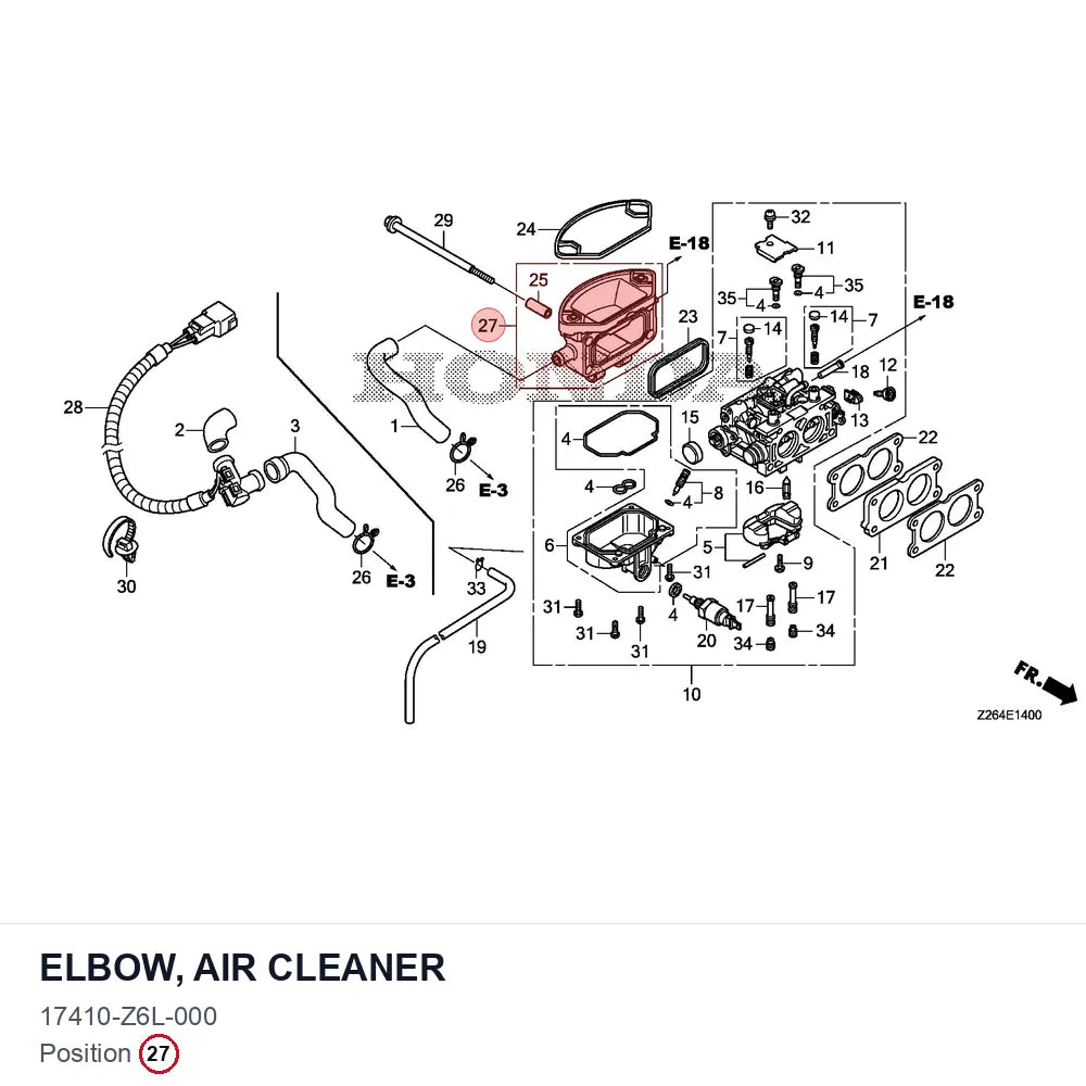 ELBOW, AIR CLEANER