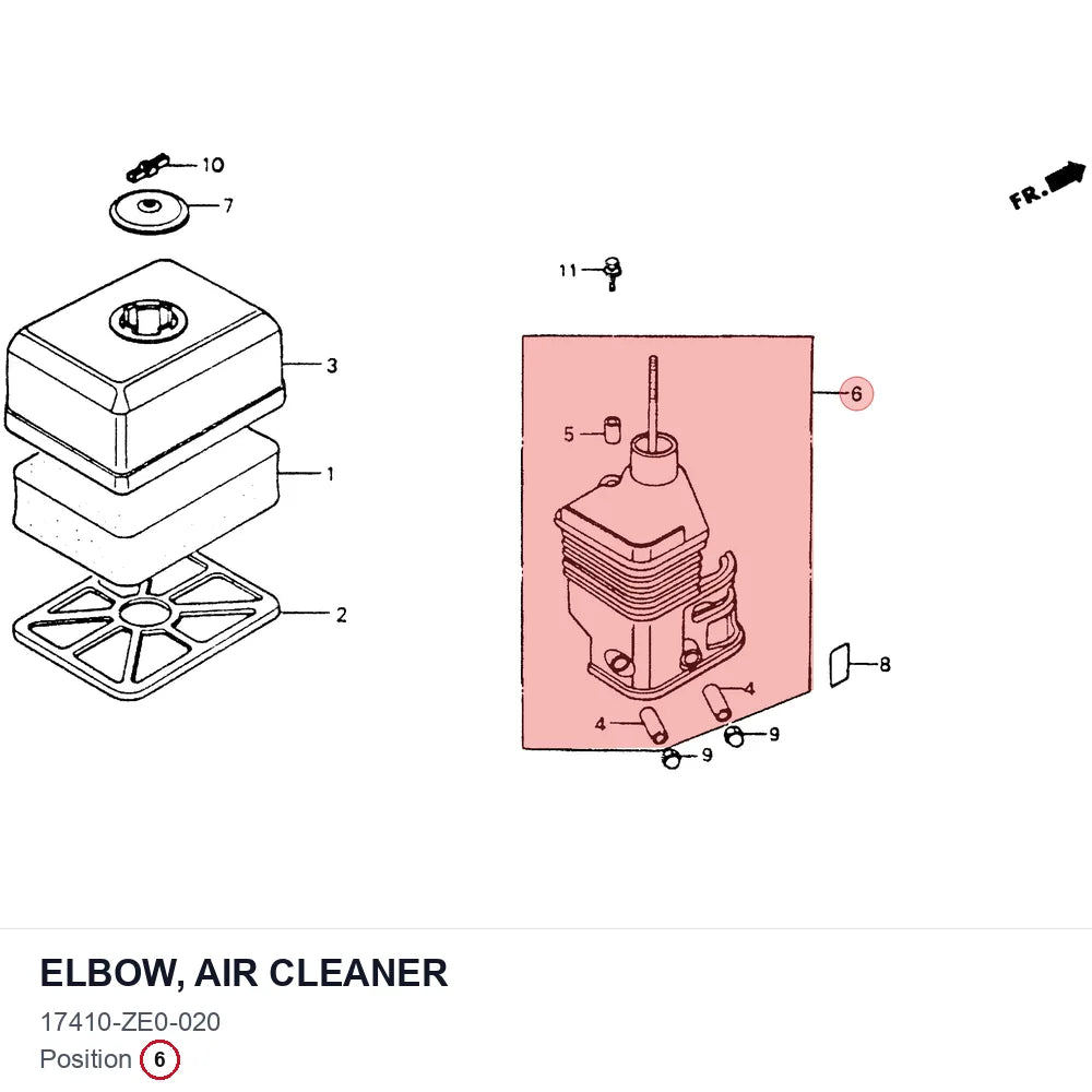ELBOW, AIR CLEANER