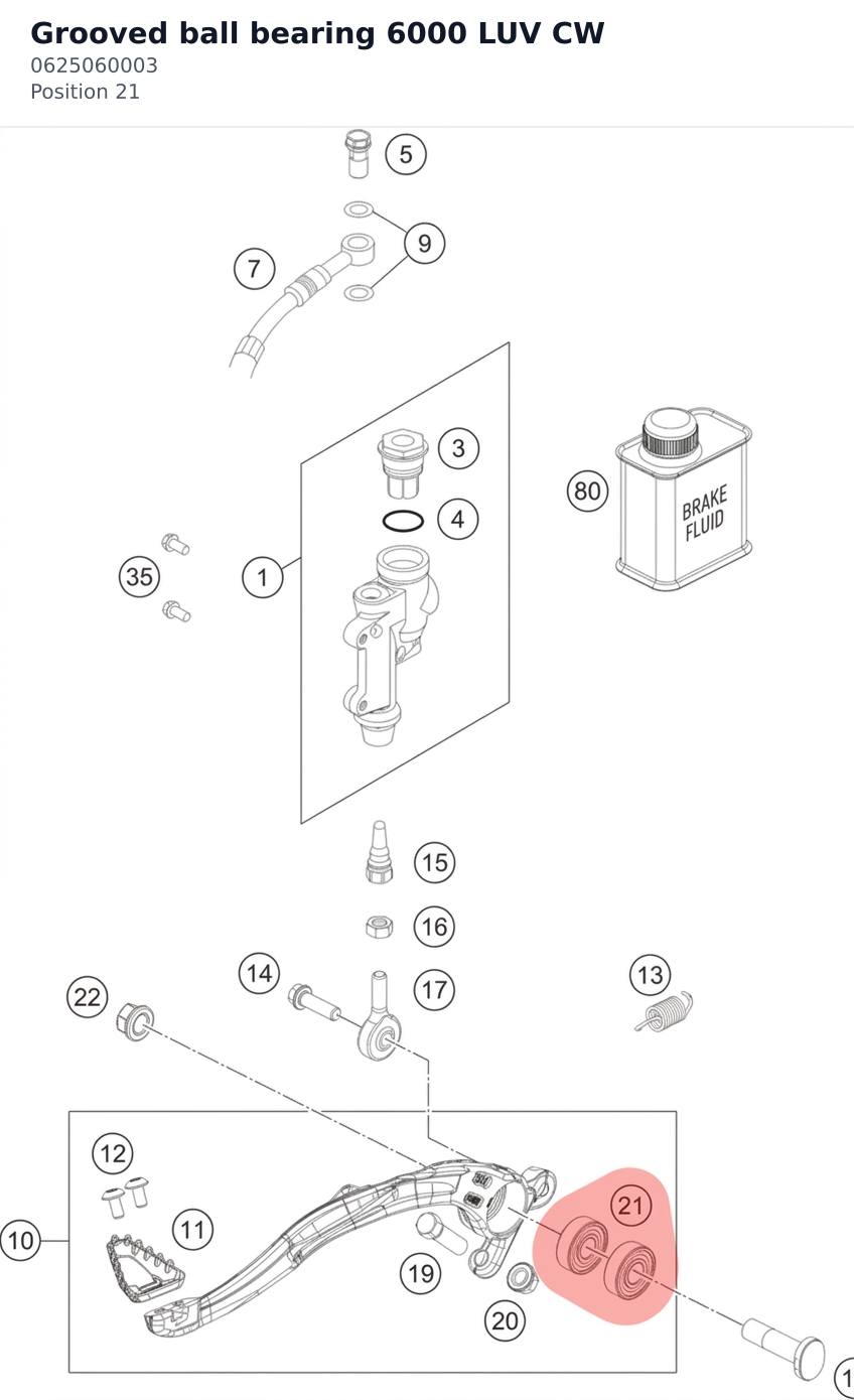 Diagram preview: Grooved ball bearing 6000 LUV CW (0625060003)