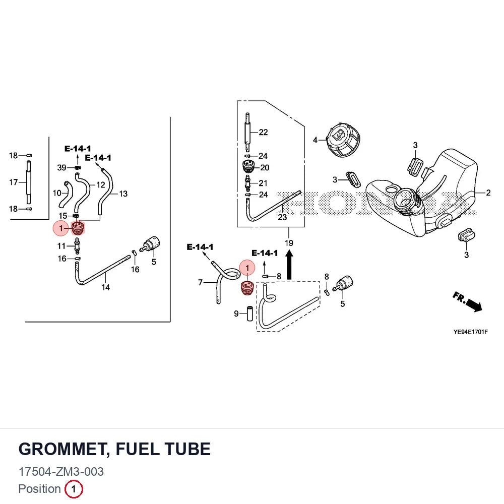 GROMMET, FUEL TUBE