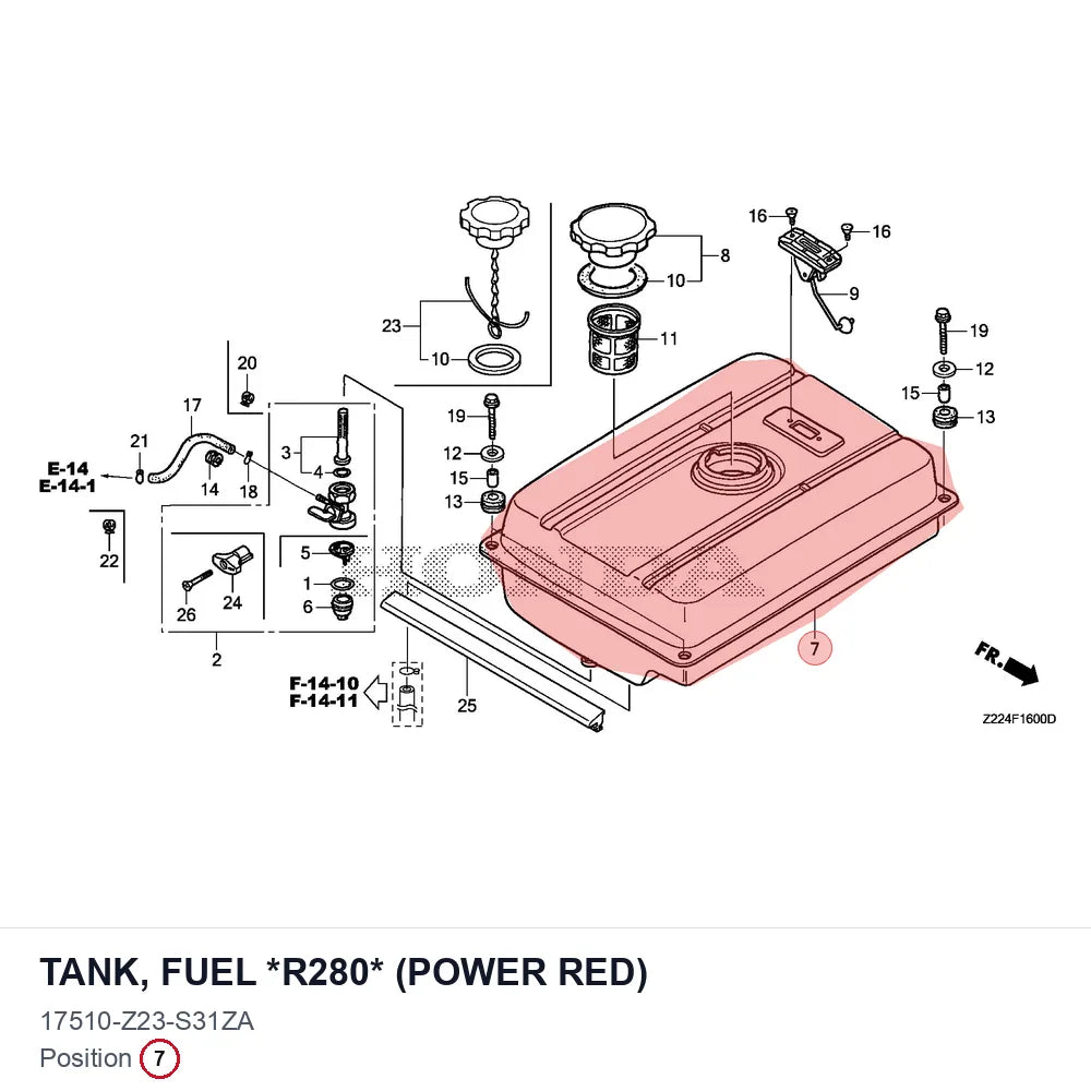 TANK, FUEL *R280* (POWER RED)