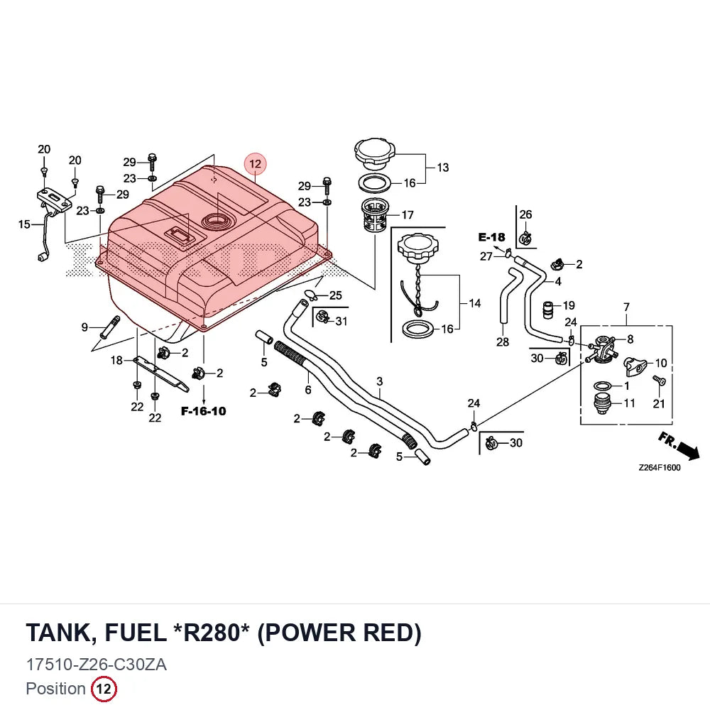 TANK, FUEL *R280* (POWER RED)
