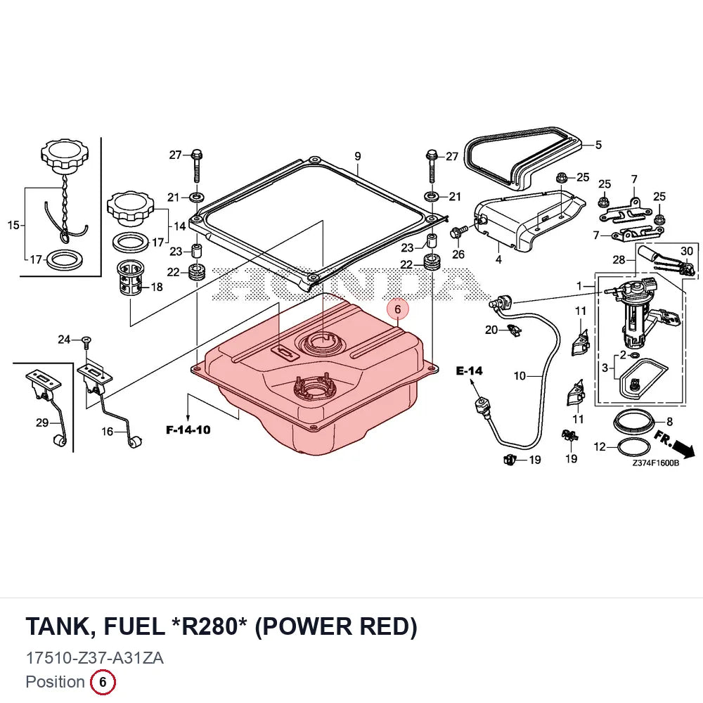 TANK, FUEL *R280* (POWER RED)