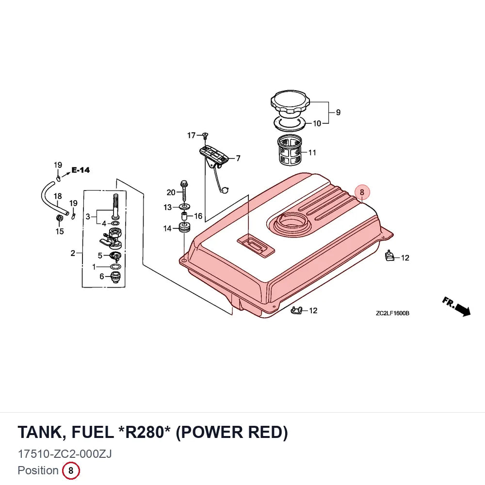 TANK, FUEL *R280* (POWER RED)