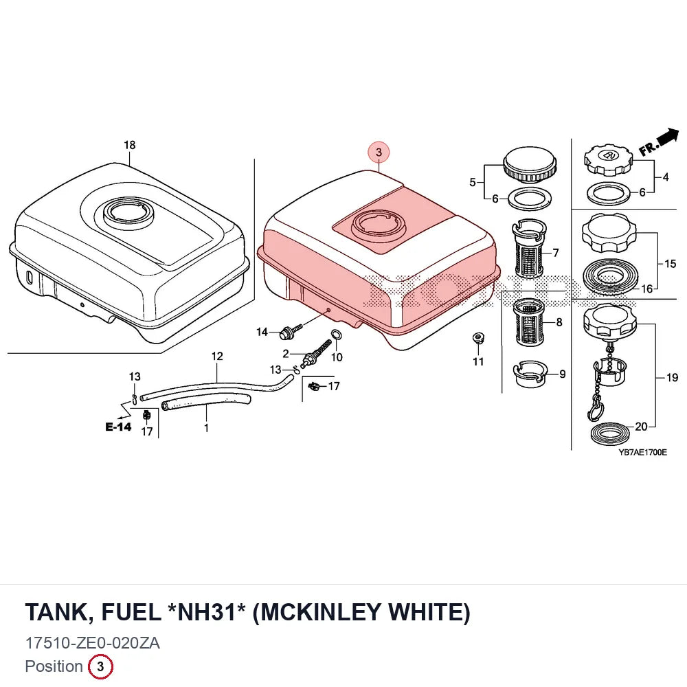 TANK, FUEL *NH31* (MCKINLEY WHITE)