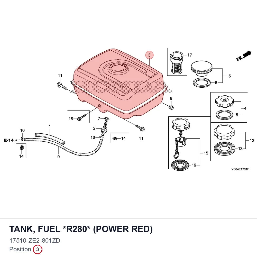 TANK, FUEL *R280* (POWER RED)