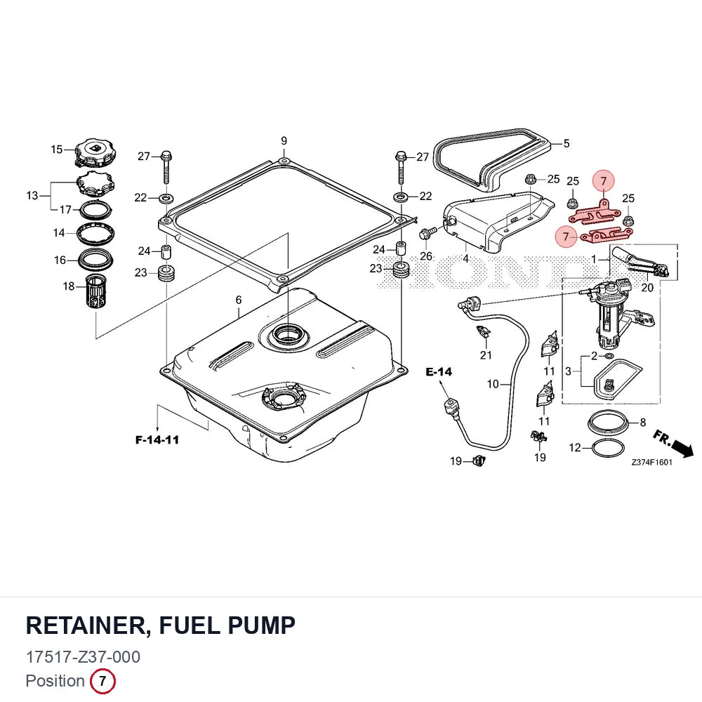 RETAINER, FUEL PUMP