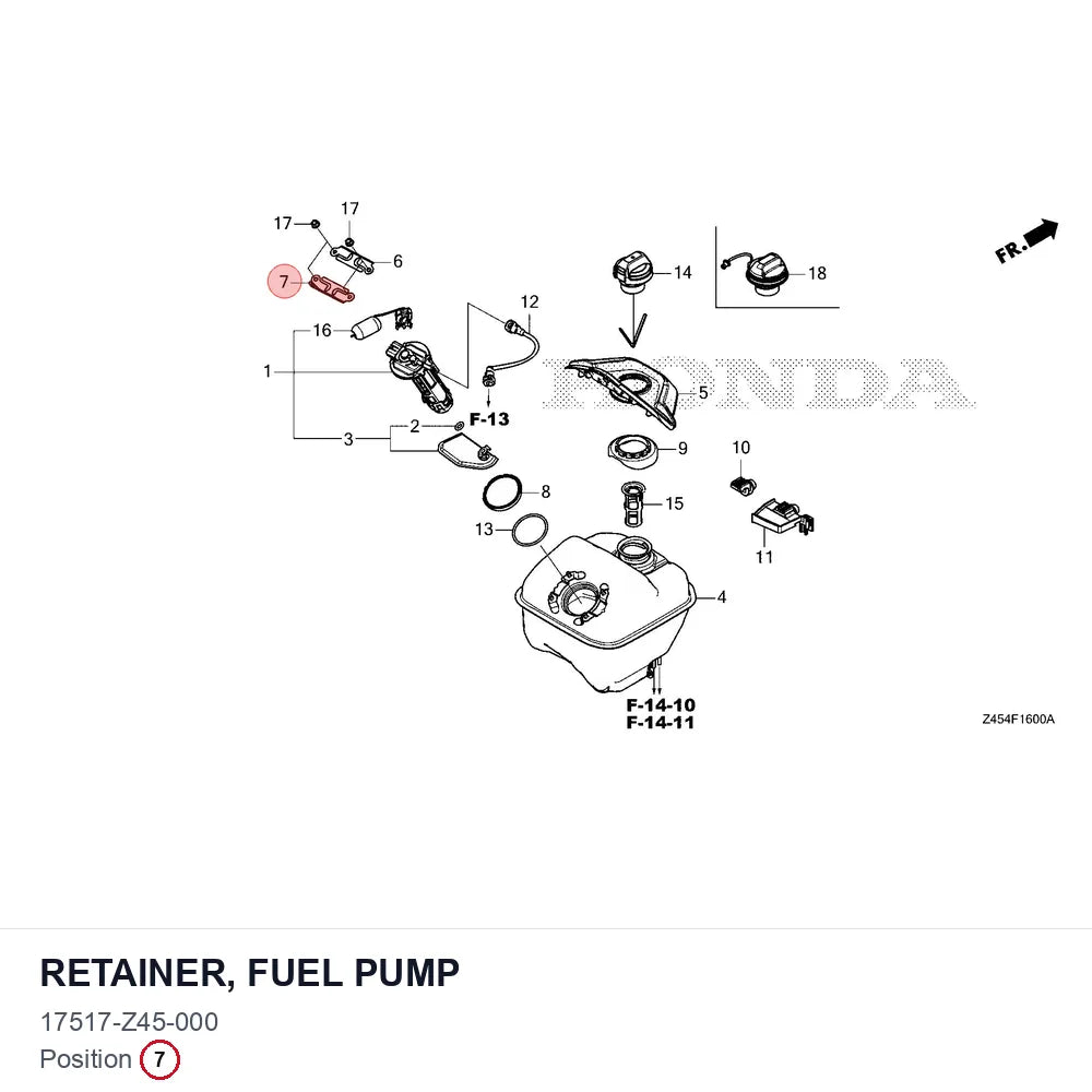 RETAINER, FUEL PUMP