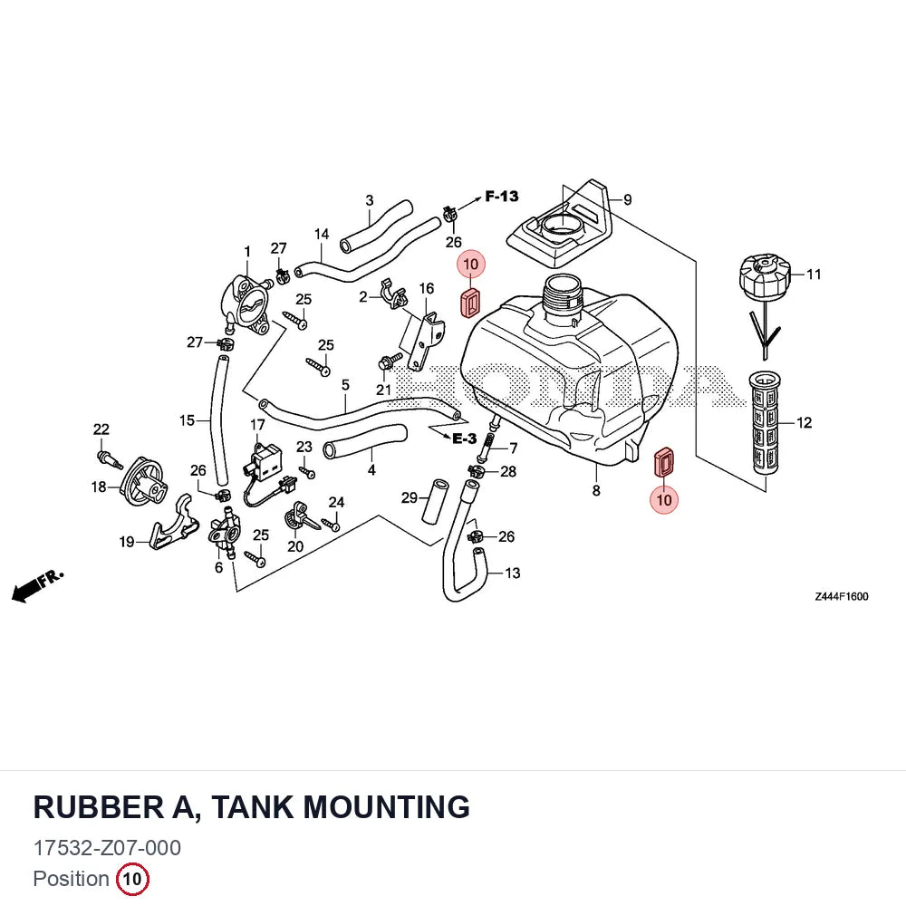 RUBBER A, TANK MOUNTING