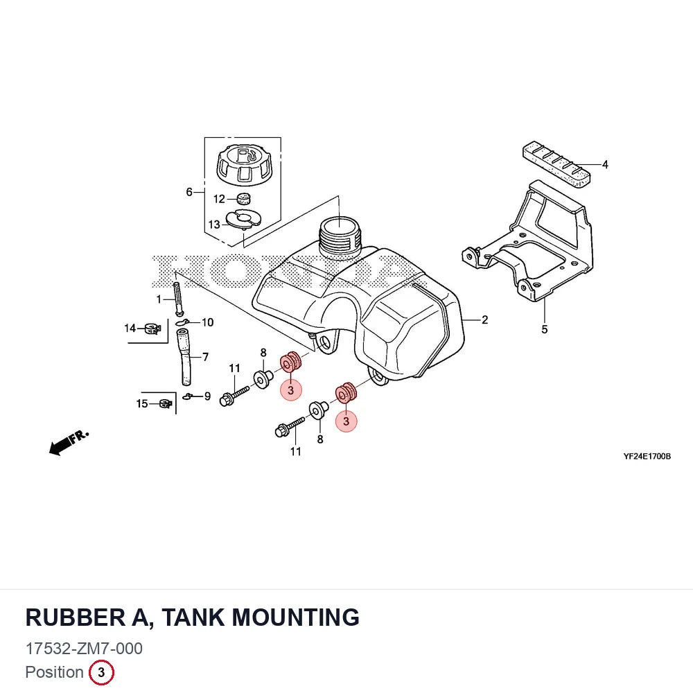 RUBBER A, TANK MOUNTING