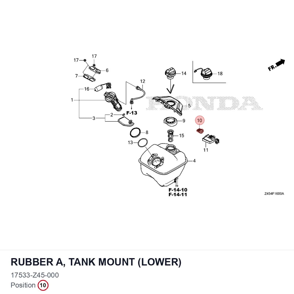 RUBBER A, TANK MOUNT (LOWER)