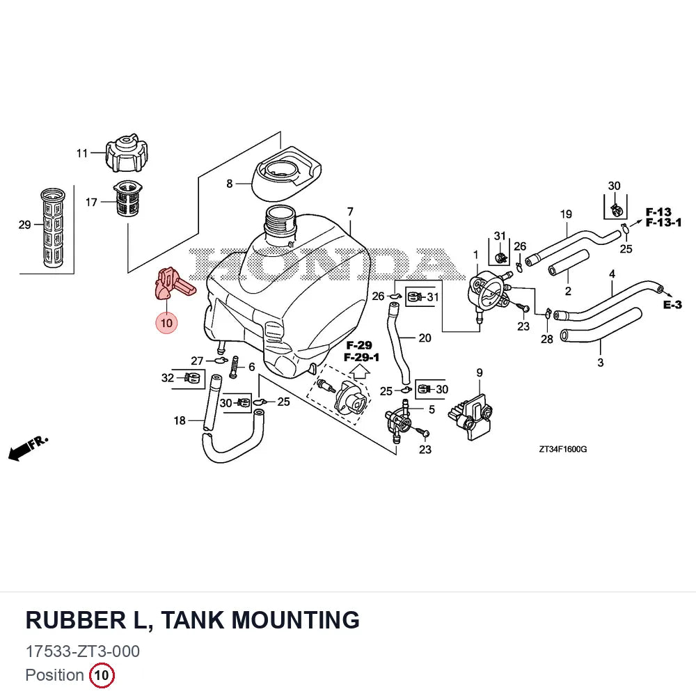 RUBBER L, TANK MOUNTING