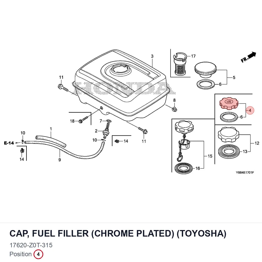 CAP, FUEL FILLER (CHROME PLATED) (TOYOSHA)