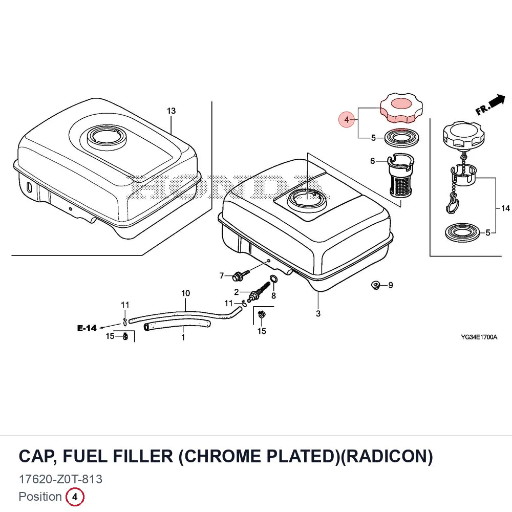 CAP, FUEL FILLER (CHROME PLATED)(RADICON)