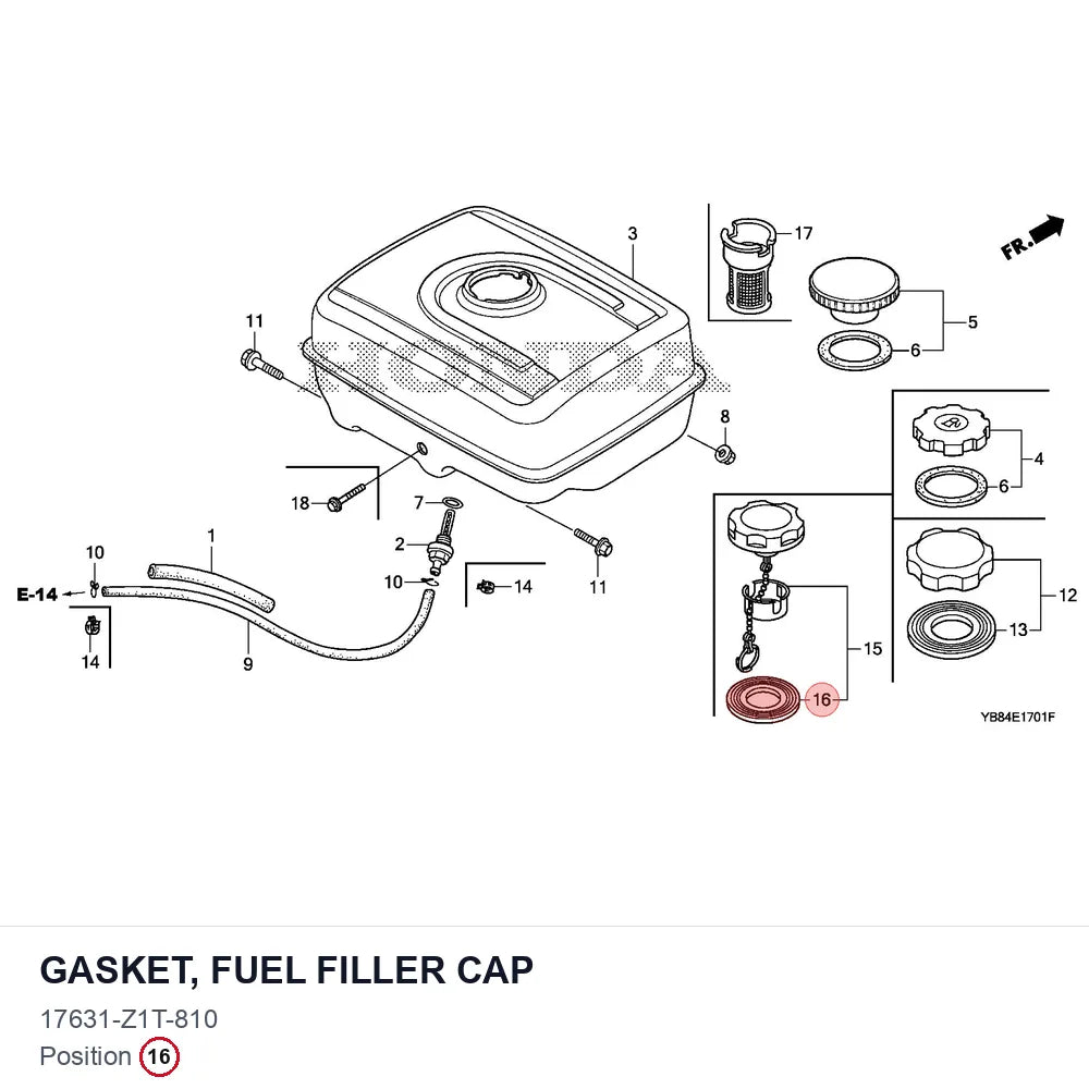 GASKET, FUEL FILLER CAP