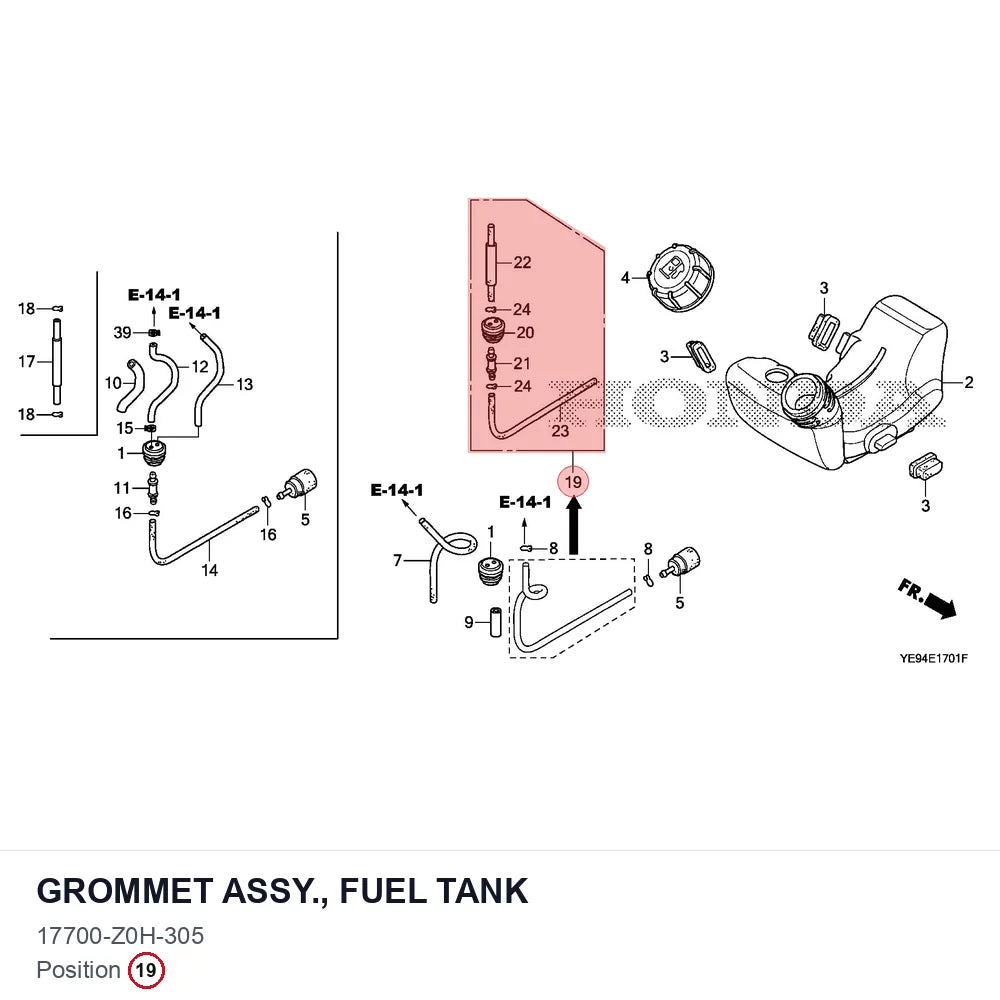 GROMMET ASSY., FUEL TANK