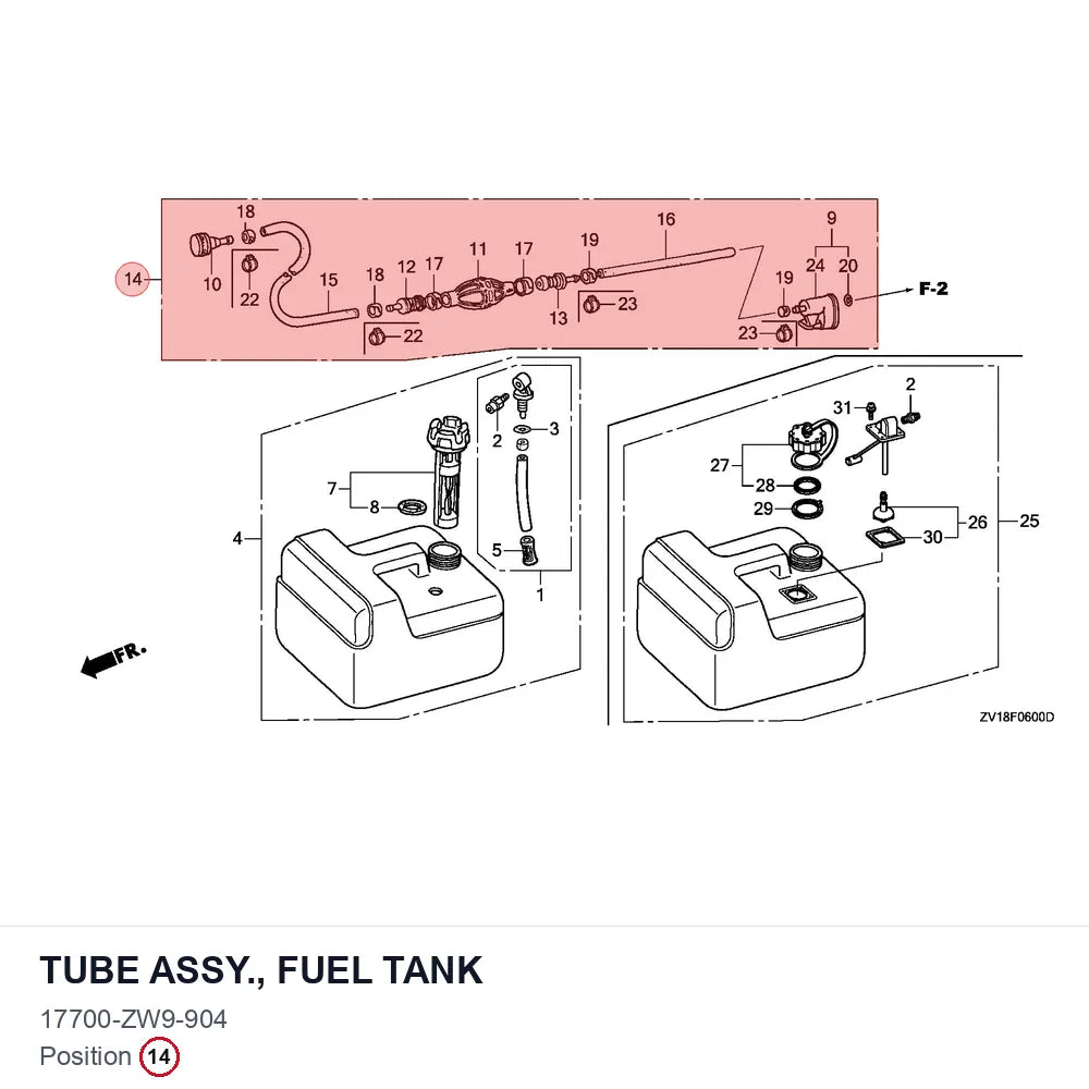TUBE ASSY., FUEL TANK