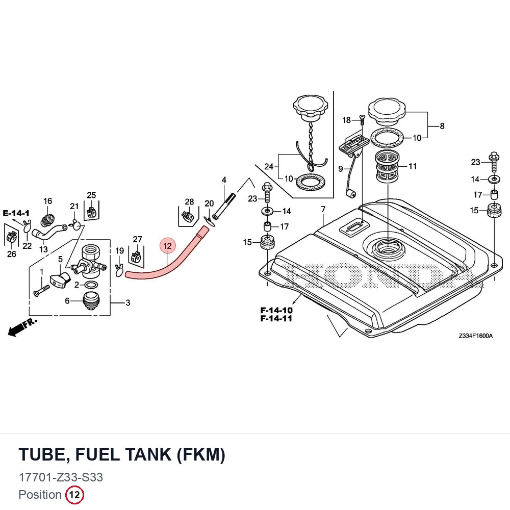 TUBE, FUEL TANK (FKM)