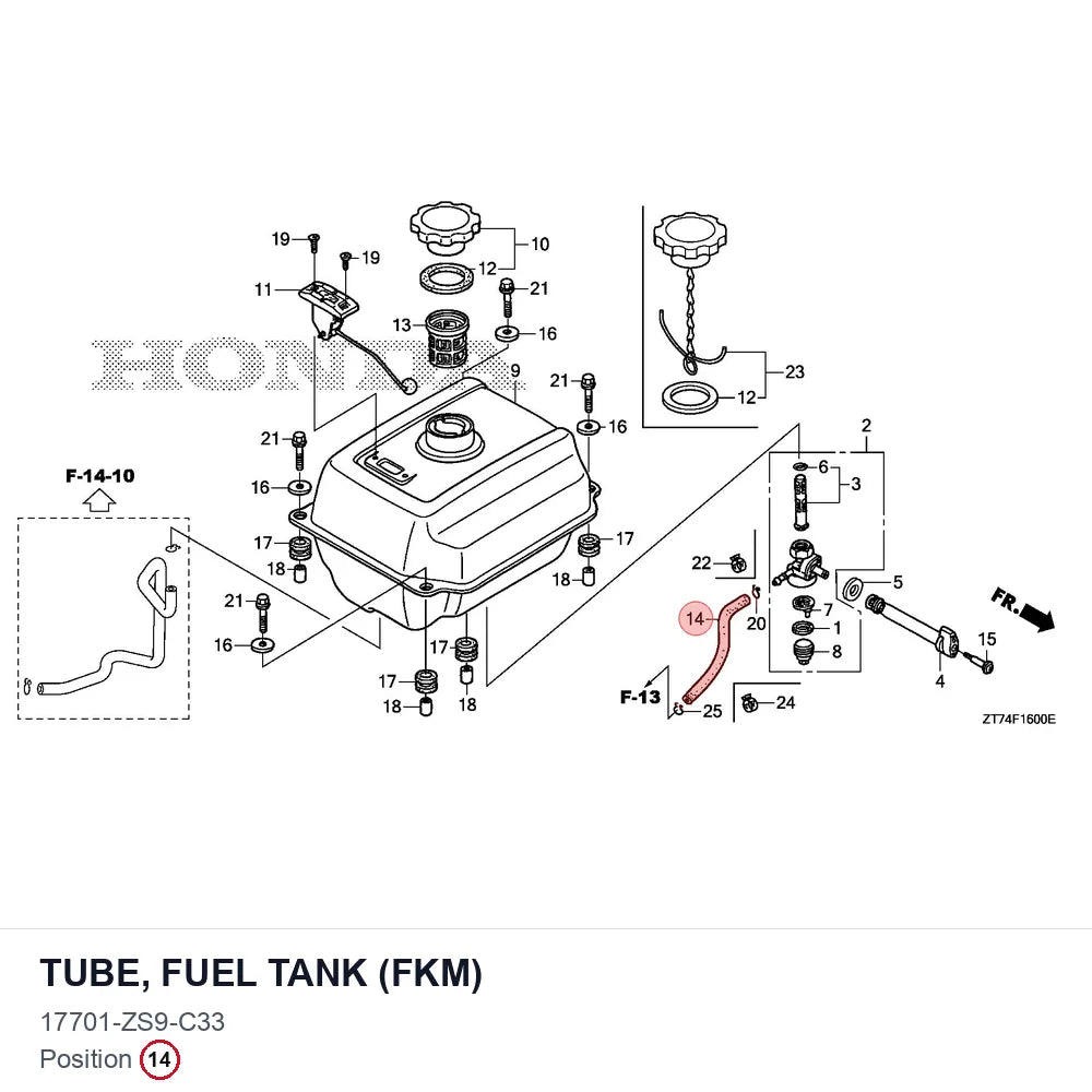 TUBE, FUEL TANK (FKM)