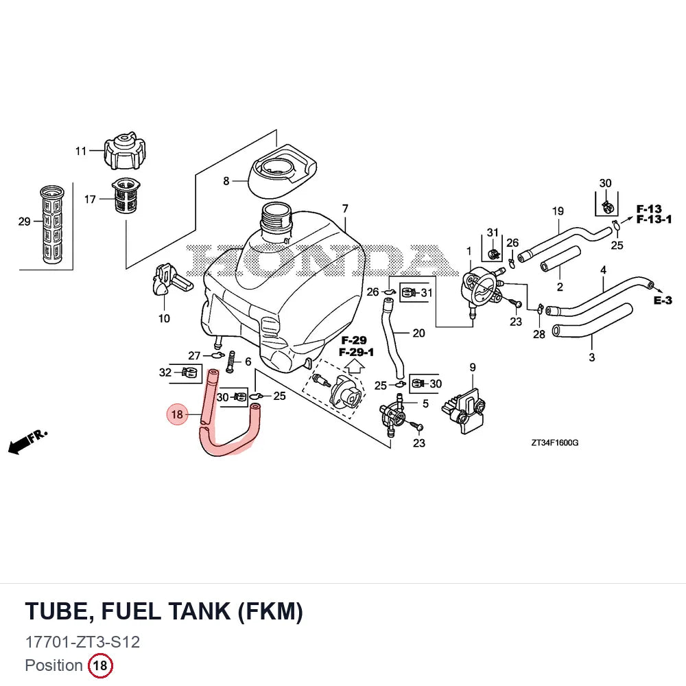 TUBE, FUEL TANK (FKM)