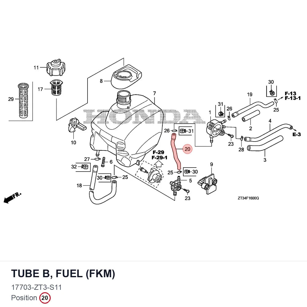 TUBE B, FUEL (FKM)