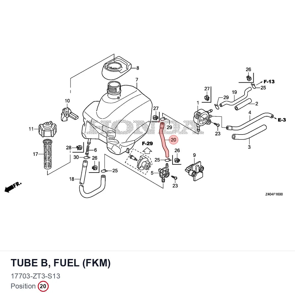 TUBE B, FUEL (FKM)