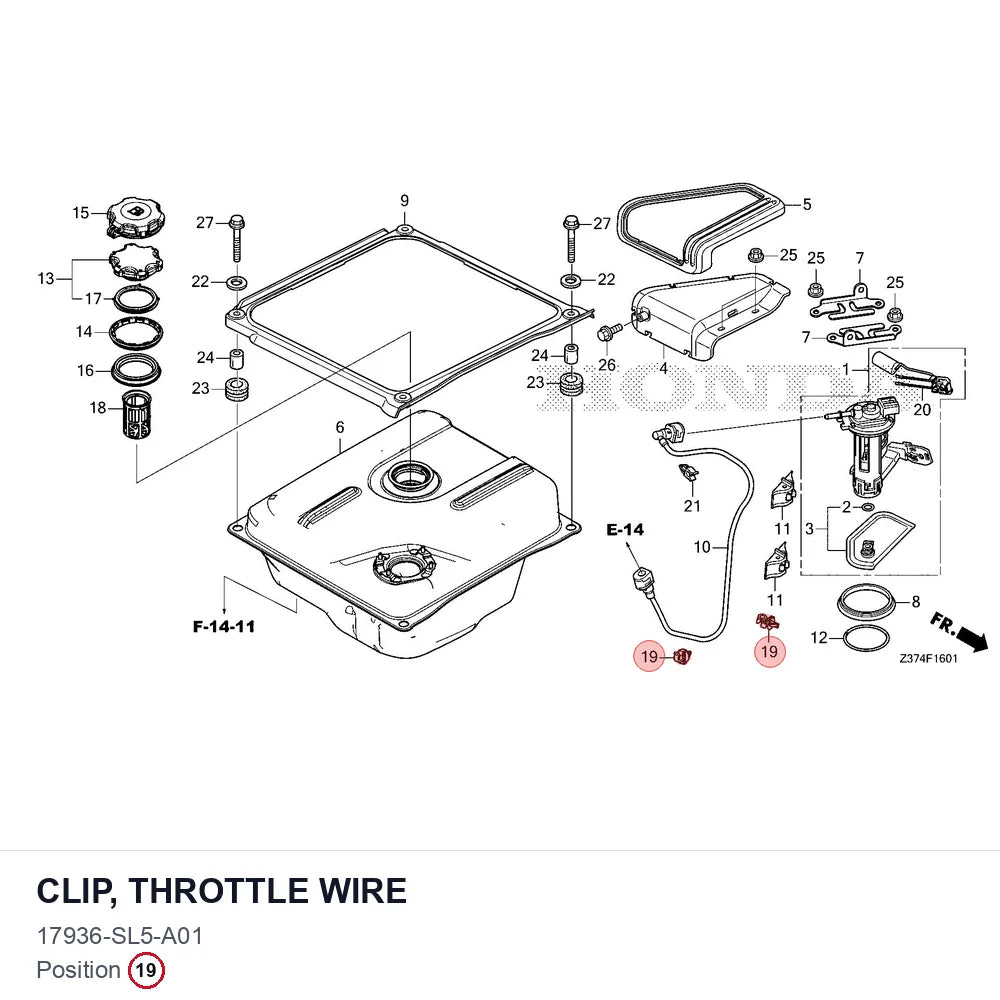 CLIP, THROTTLE WIRE