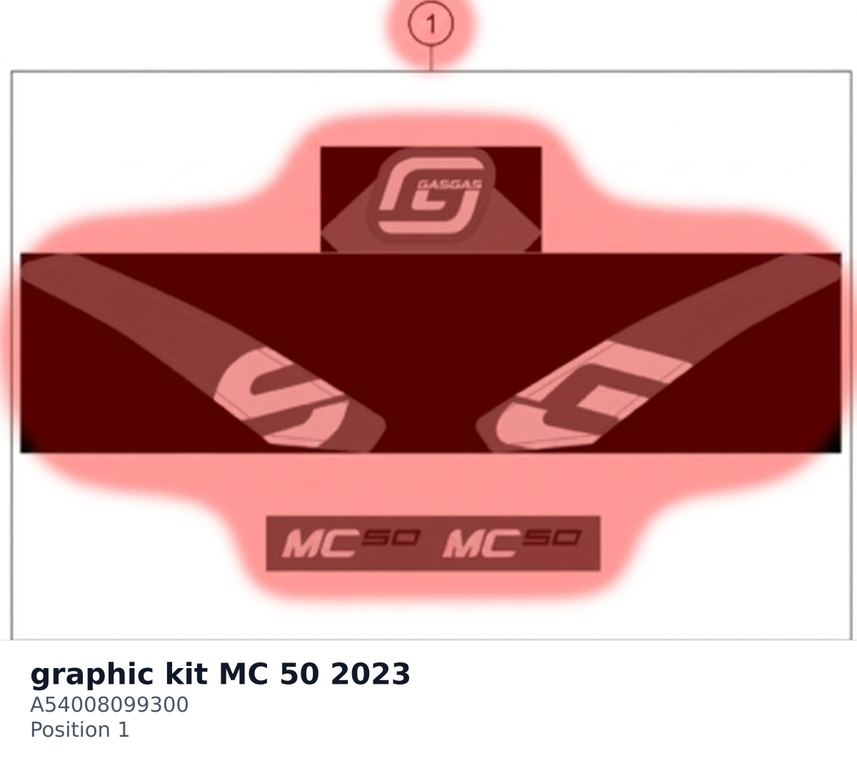 Diagram preview: graphic kit MC 50 2023 (A54008099300)