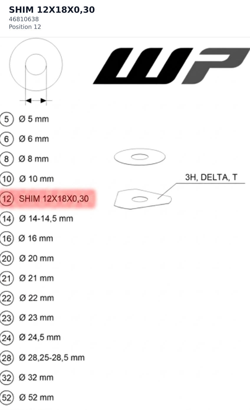 Diagram preview: SHIM 12X18X0,30 (46810638)