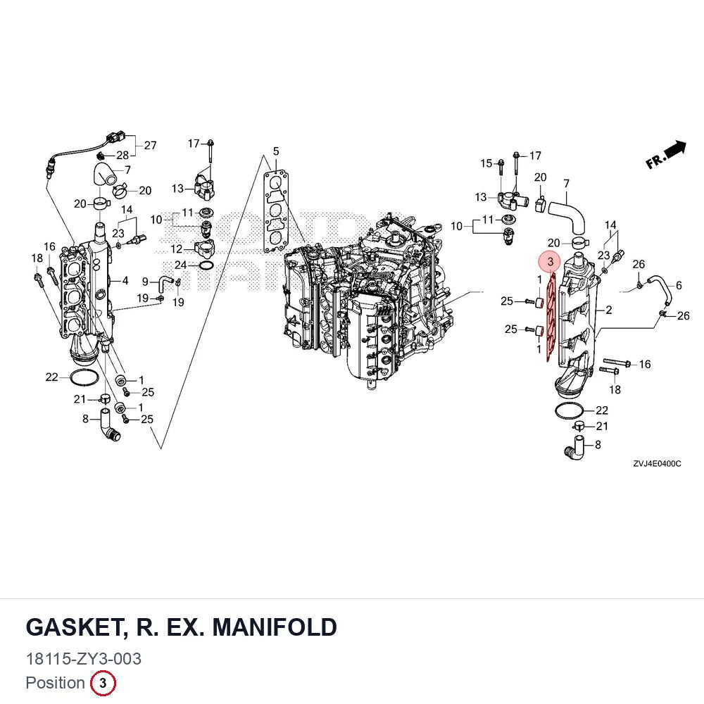 GASKET, R. EX. MANIFOLD