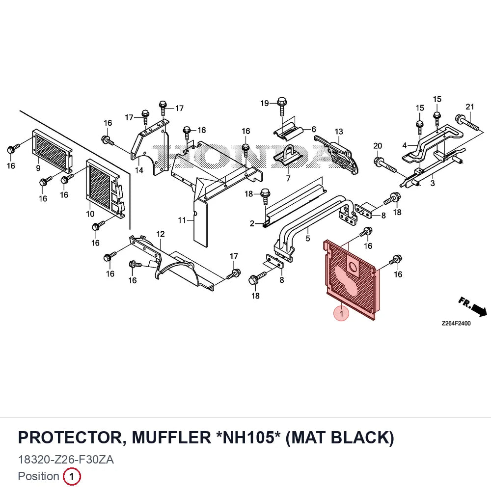 PROTECTOR, MUFFLER *NH105* (MAT BLACK)
